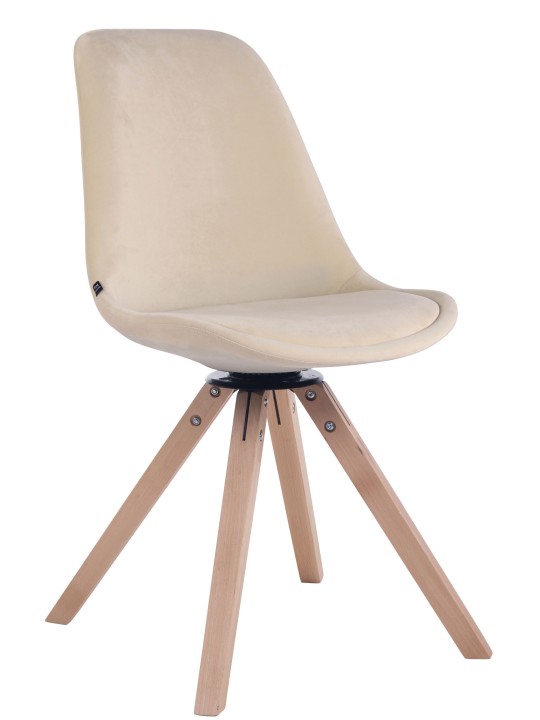 Troyes firkantet spisestuestol i fløjl natur, creme Troyes firkantet spisestuestol i fløjl natur, creme