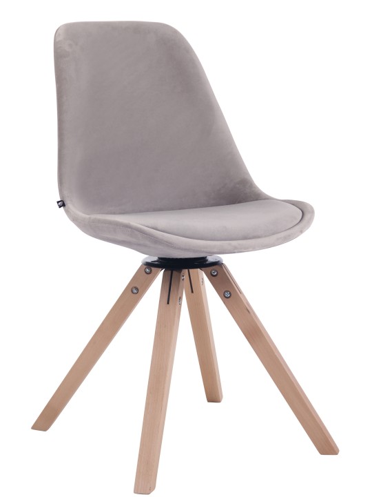 Troyes firkantet spisestuestol i fløjl natur, grå Troyes firkantet spisestuestol i fløjl natur, grå