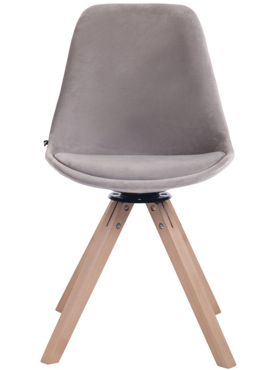 Troyes firkantet spisestuestol i fløjl natur, grå Troyes firkantet spisestuestol i fløjl natur, grå