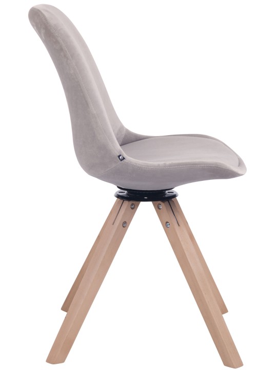 Troyes firkantet spisestuestol i fløjl natur, grå Troyes firkantet spisestuestol i fløjl natur, grå