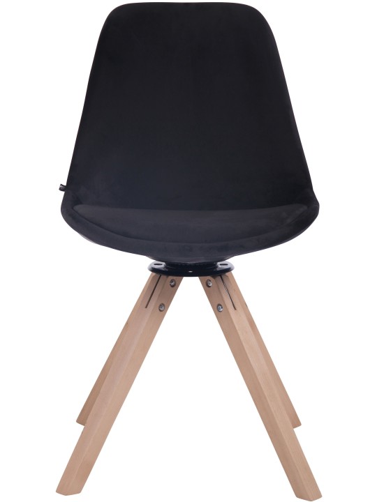 Troyes firkantet spisestuestol i fløjl natur, sort Troyes firkantet spisestuestol i fløjl natur, sort