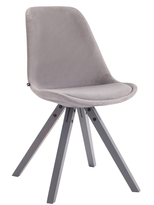 Toulouse Velvet Square Visitor Chair, grå