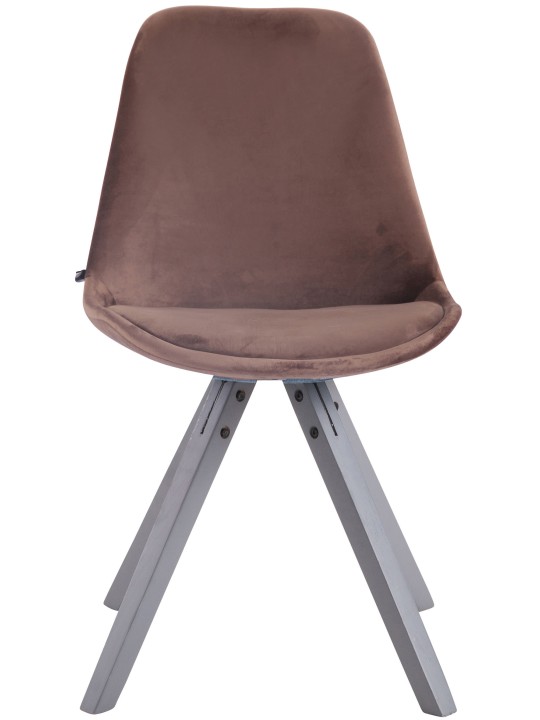 Besøgsstol Toulouse fløjl firkantet grå, brun Besøgsstol Toulouse fløjl firkantet grå, brun