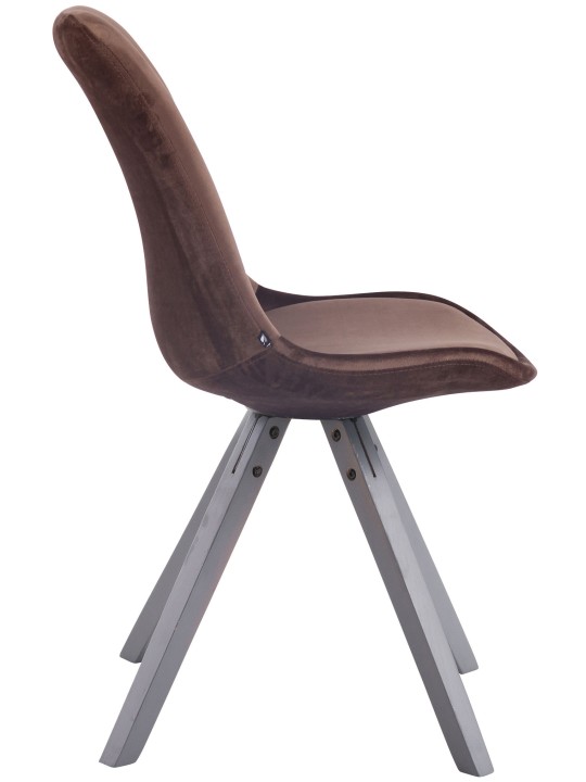 Besøgsstol Toulouse fløjl firkantet grå, brun Besøgsstol Toulouse fløjl firkantet grå, brun