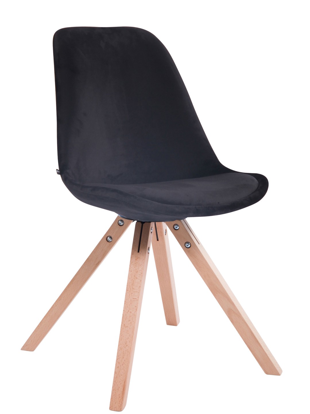 Besøgsstol Toulouse velvet square natura, sort