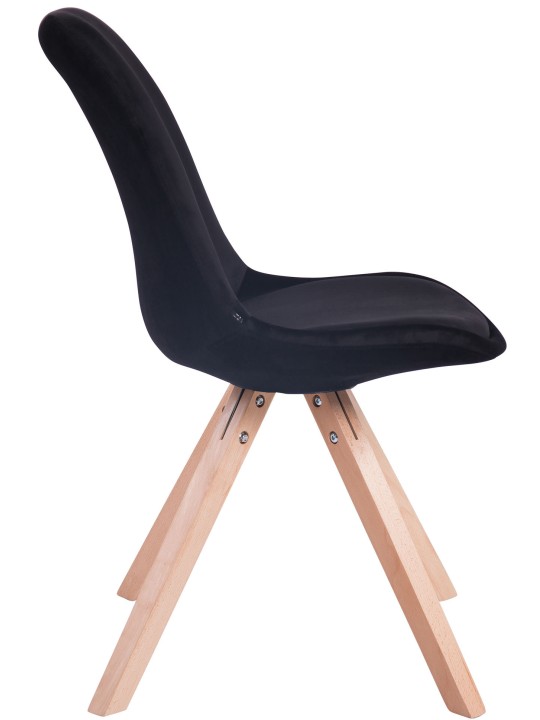 Besøgsstol Toulouse velvet square natura, sort