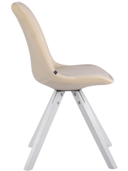 Toulouse Velvet Square Visitor Chair, creme