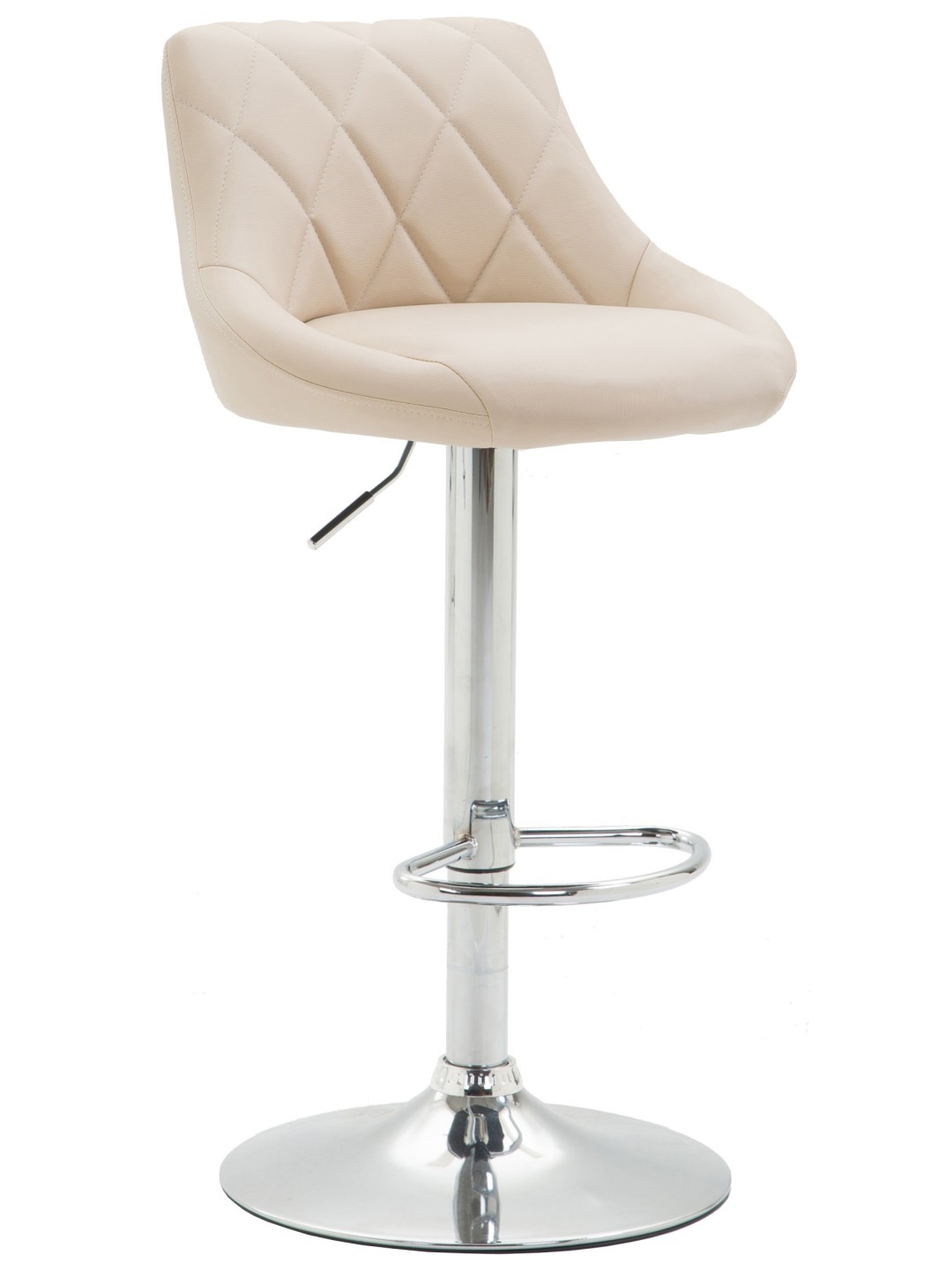 Barstol Lazio imiteret læder krom, creme