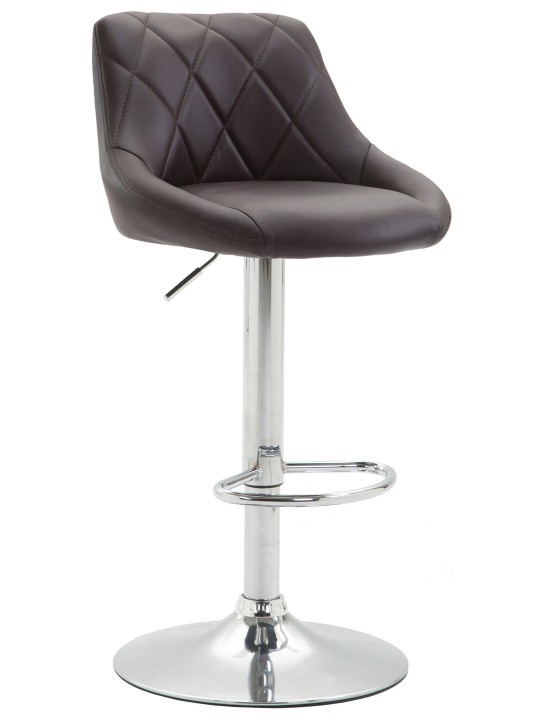 Barstol Lazio imiteret læder krom, brun