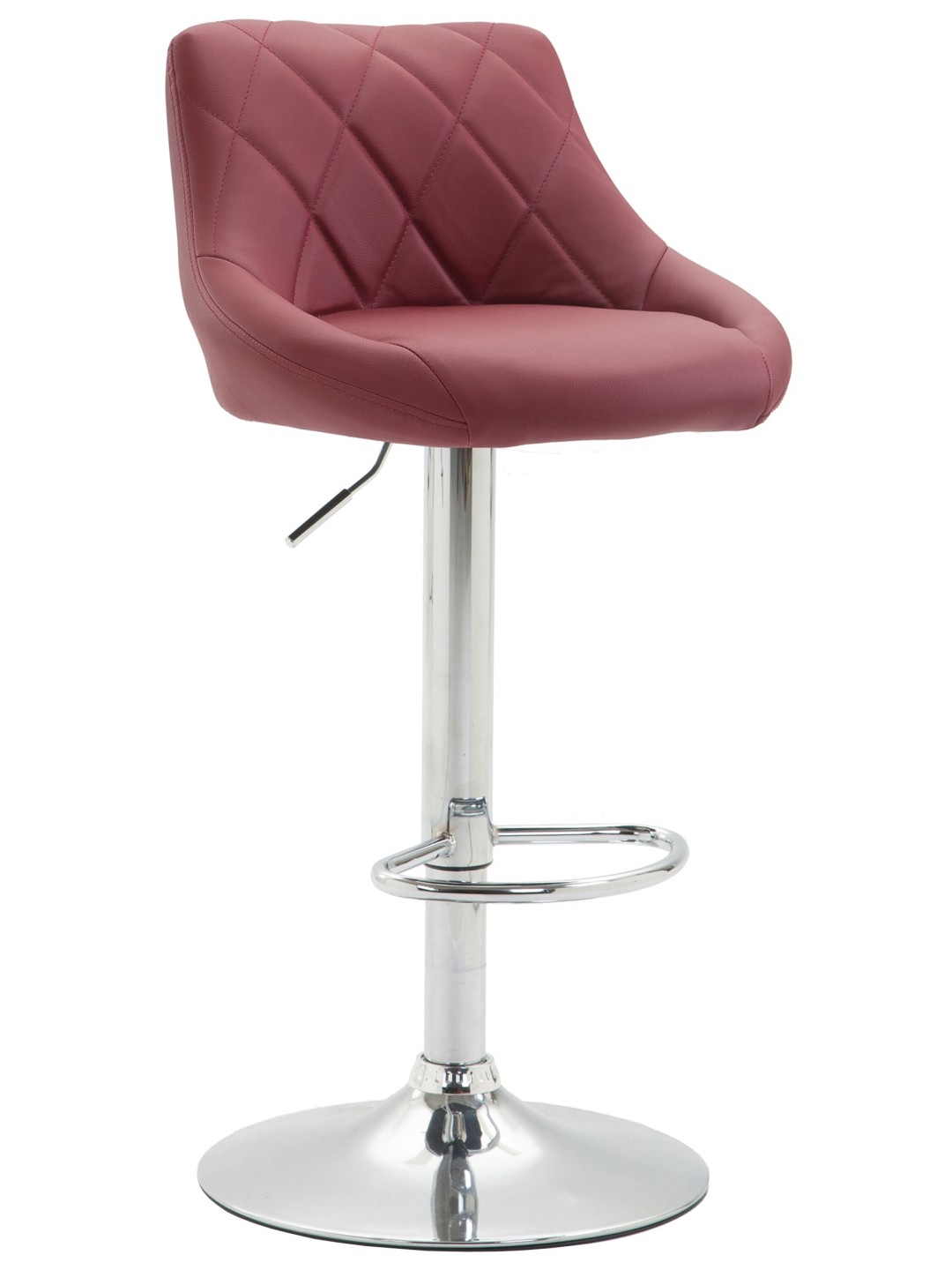 Barstol Lazio imiteret læder krom, bordeaux