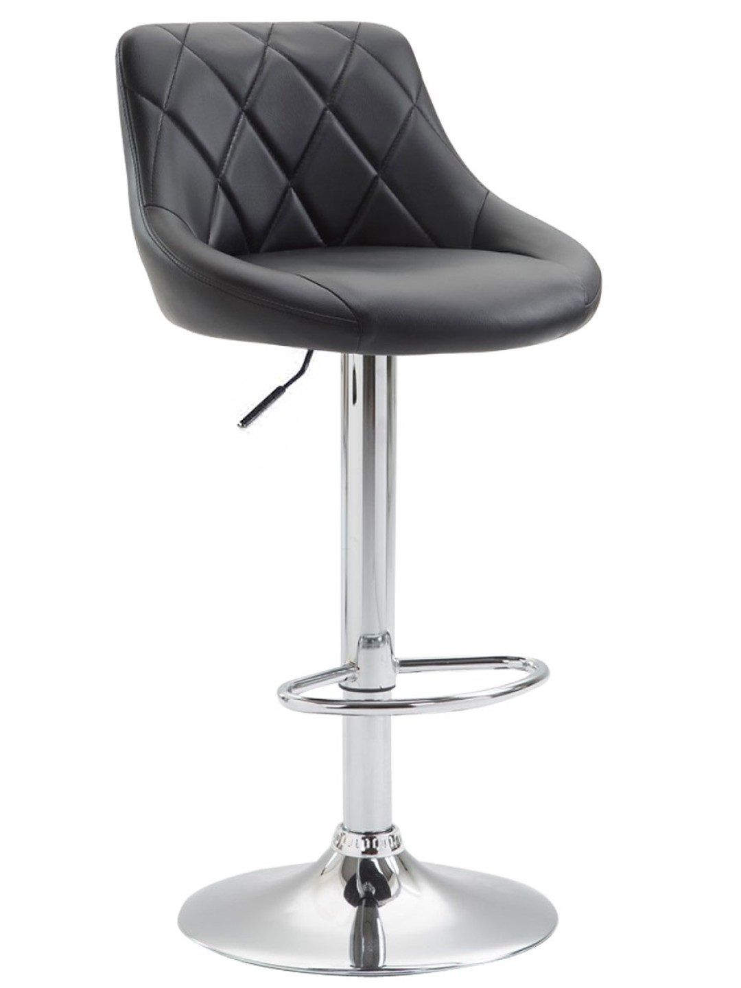 Barstol Lazio imiteret læder krom, sort