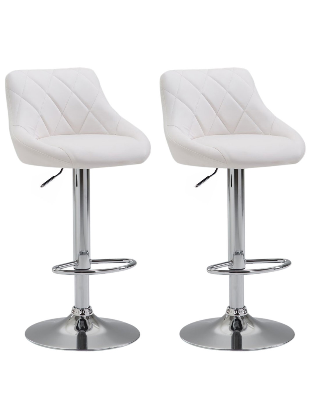 Sæt med 2 barstole Lazio imiteret læder C, hvid