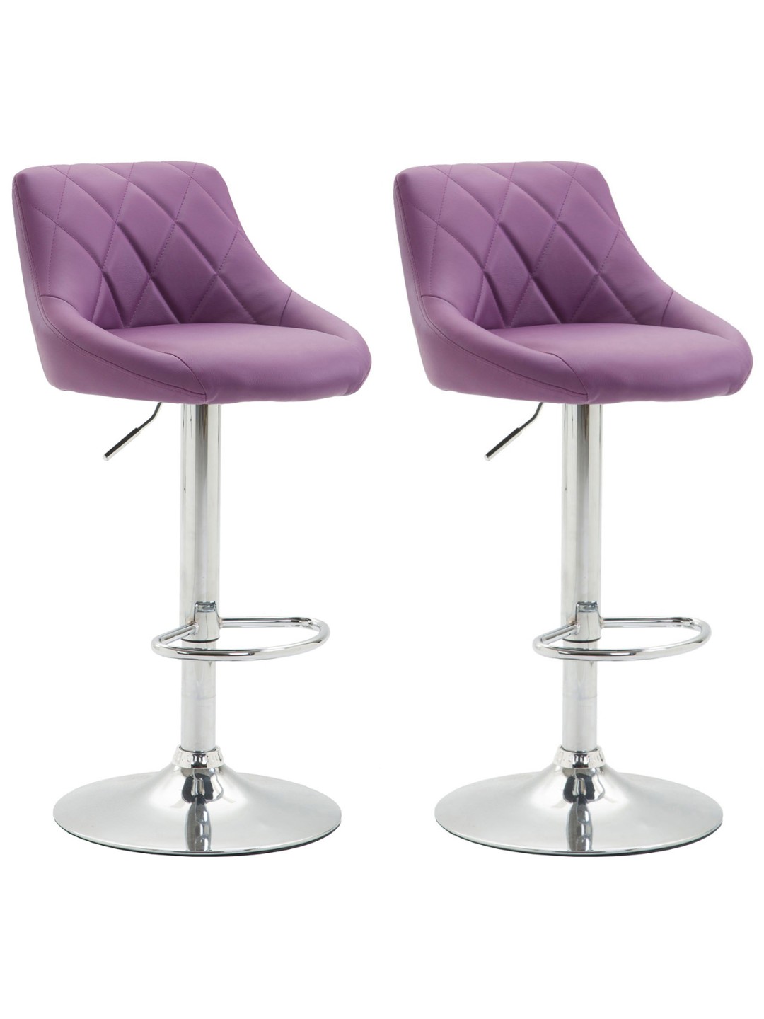 Sæt med 2 barstole Lazio imiteret læder C, lilla