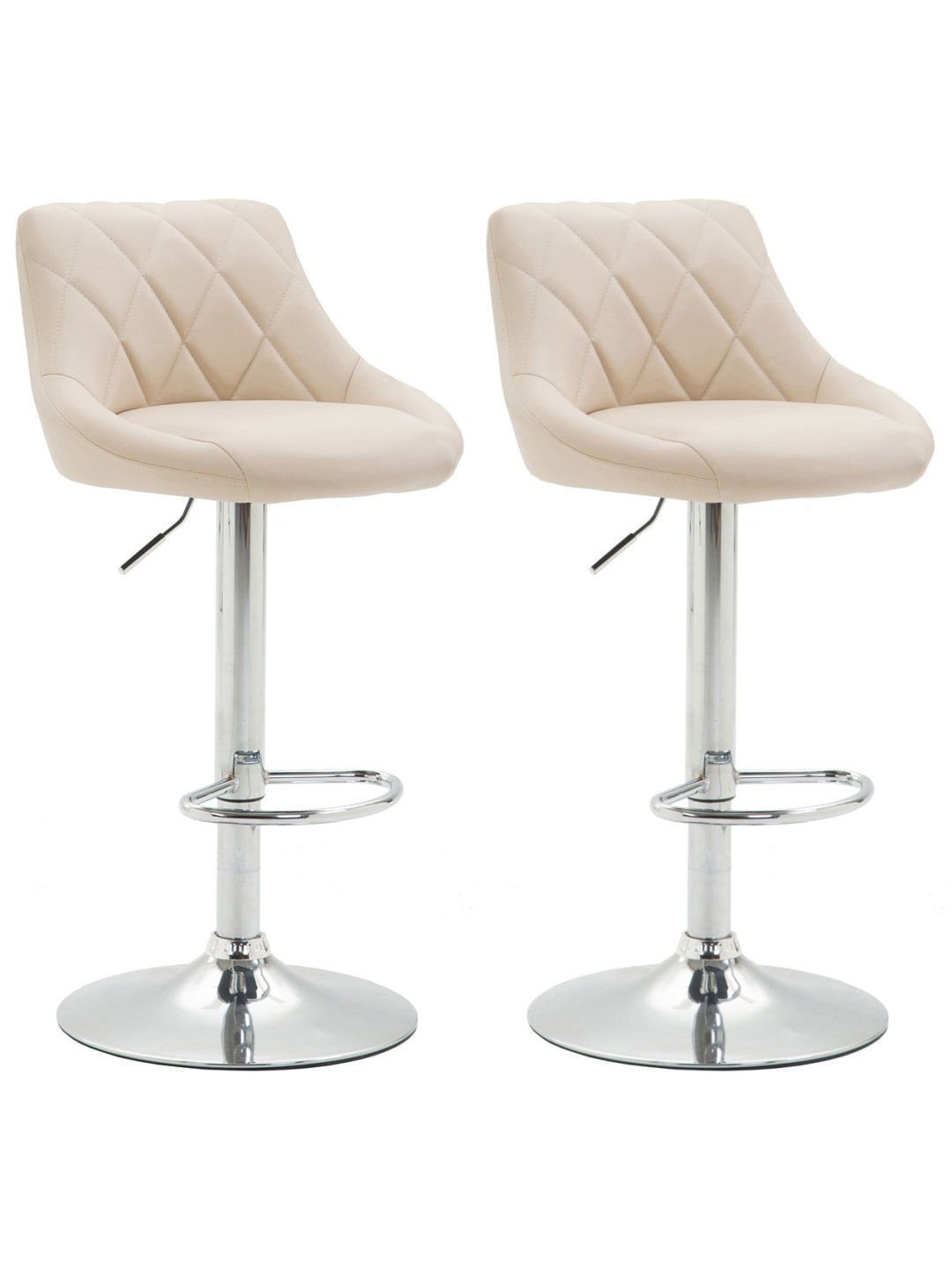 Sæt med 2 barstole Lazio imiteret læder C, creme