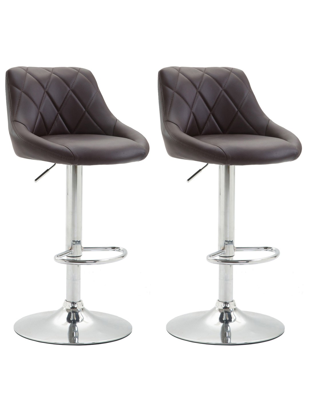 Sæt med 2 barstole Lazio imiteret læder C, brun