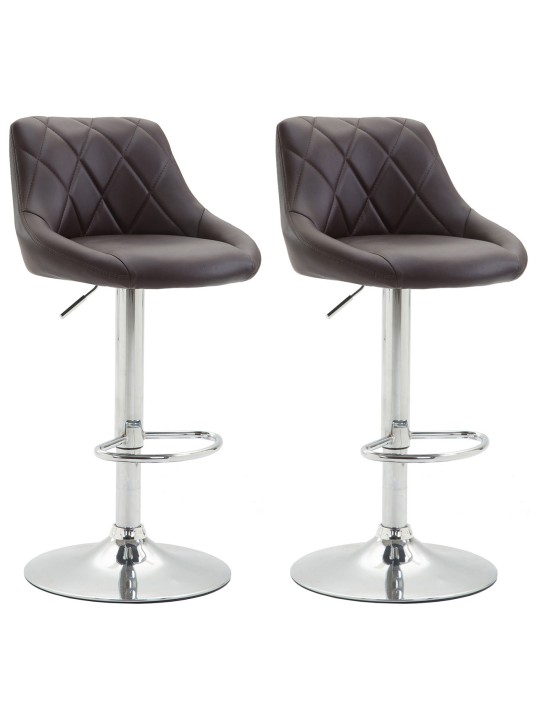 Sæt med 2 barstole Lazio imiteret læder C, brun