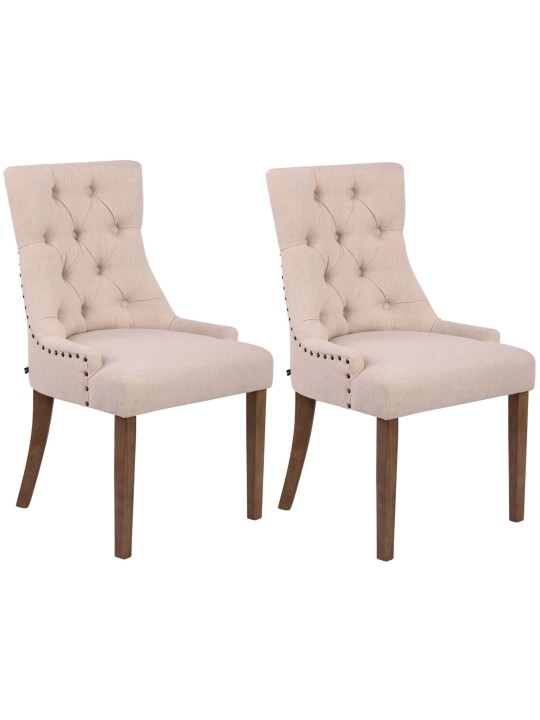 Sæt med 2 spisestuestole Aberdeen stof antique-light, creme Sæt med 2 spisestuestole Aberdeen stof antique-light, creme