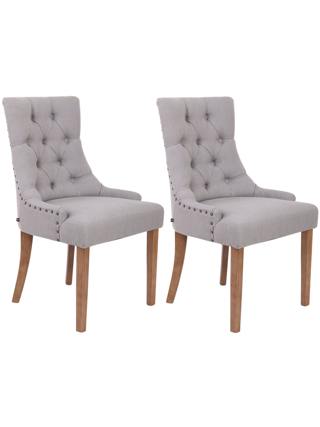 Sæt med 2 spisestuestole Aberdeen stof antique-light, grå