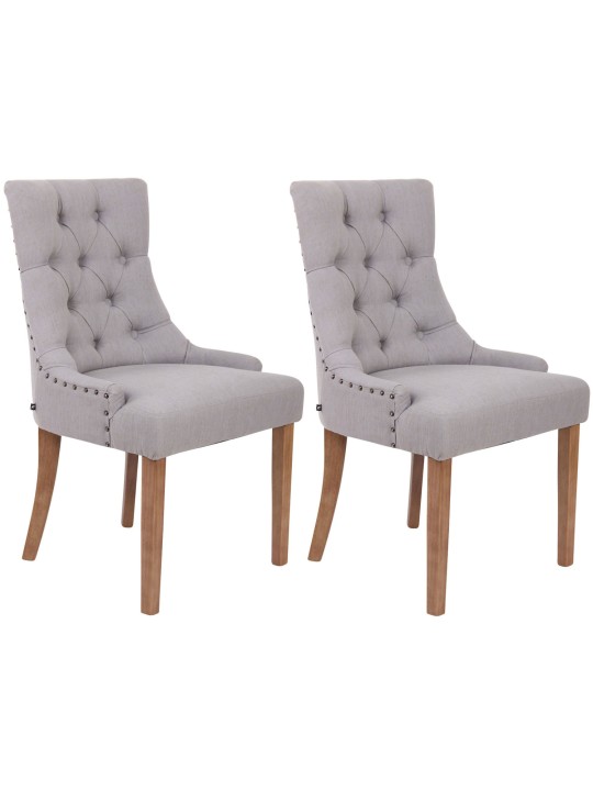 Sæt med 2 spisestuestole Aberdeen stof antique-light, grå Sæt med 2 spisestuestole Aberdeen stof antique-light, grå