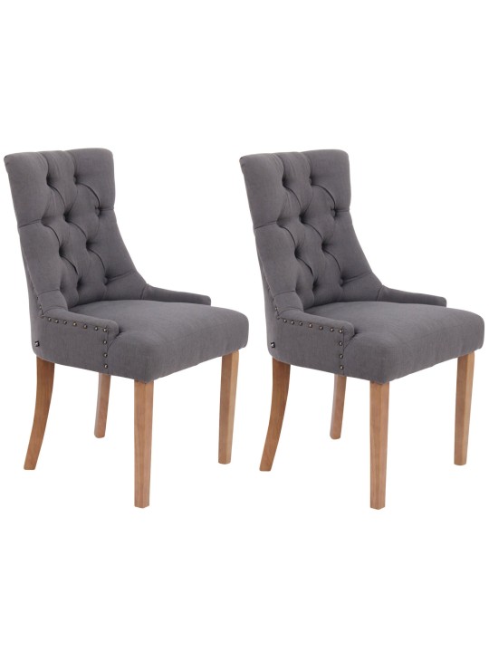 Sæt med 2 spisestuestole Aberdeen stof antique-light, mørkegrå Sæt med 2 spisestuestole Aberdeen stof antique-light, mørkegrå