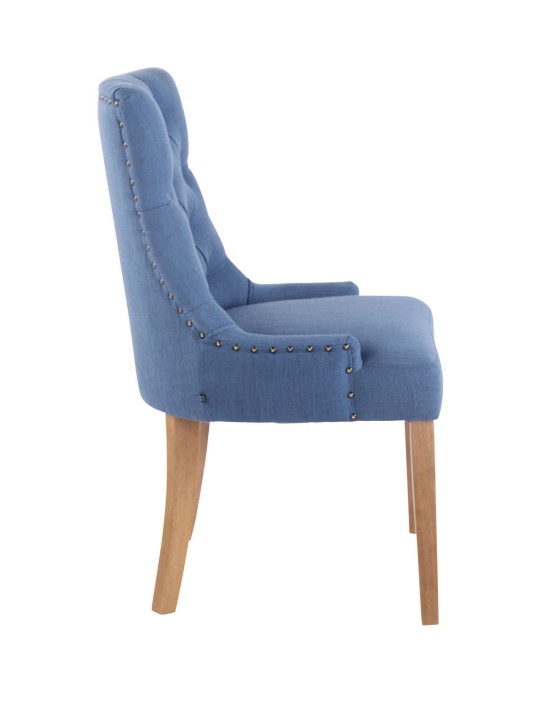 Sæt med 2 spisestuestole Aberdeen stof antique-light, blå Sæt med 2 spisestuestole Aberdeen stof antique-light, blå