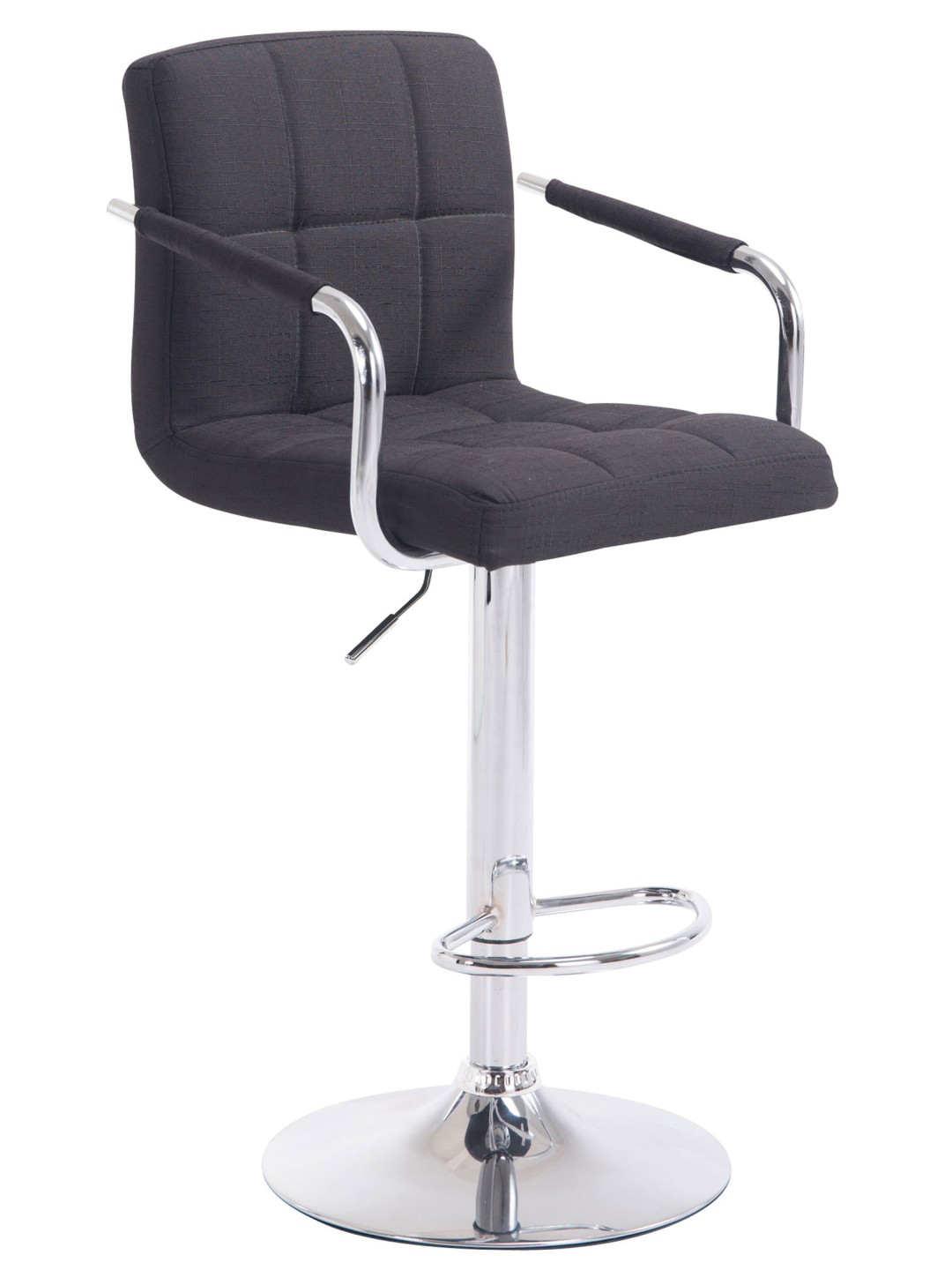Barstol Lucy V2 stof krom, sort