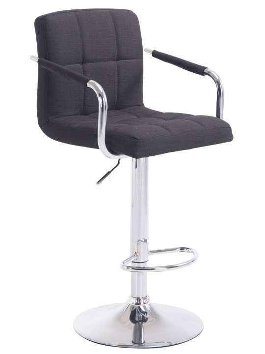 Barstol Lucy V2 stof krom, sort