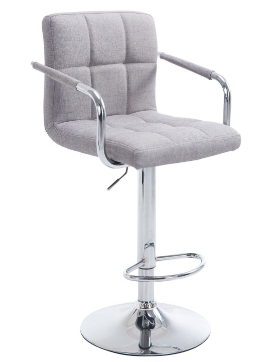 Barstol Lucy V2 stof krom, grå