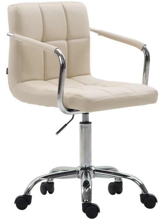Kontorstol Lucy V2 imiteret læder, creme