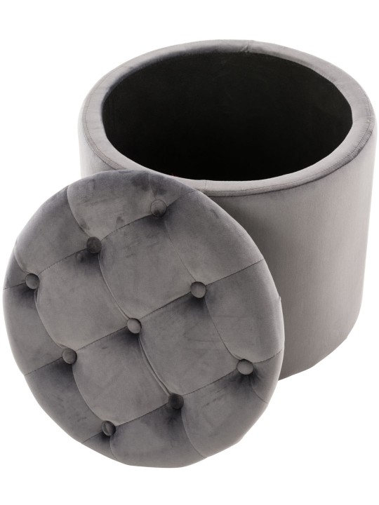 Taburet Pantin fløjl, grå Taburet Pantin fløjl, grå