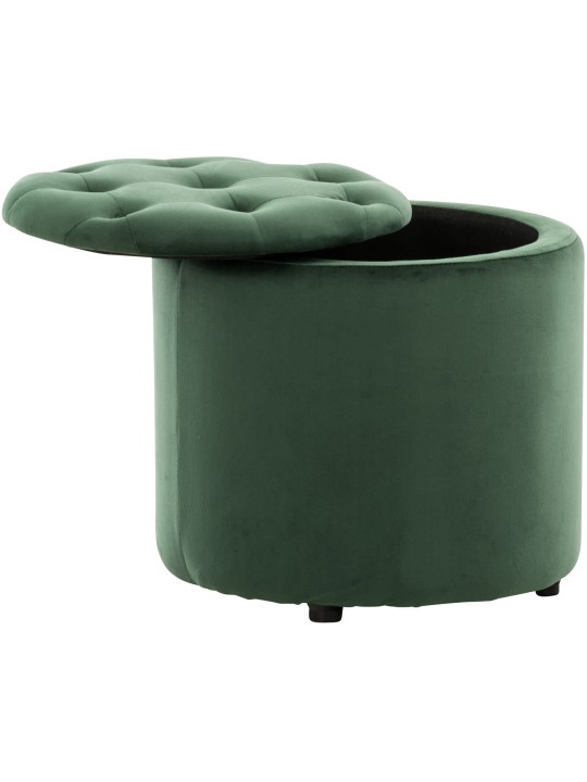 Taburet Pantin fløjl, grøn