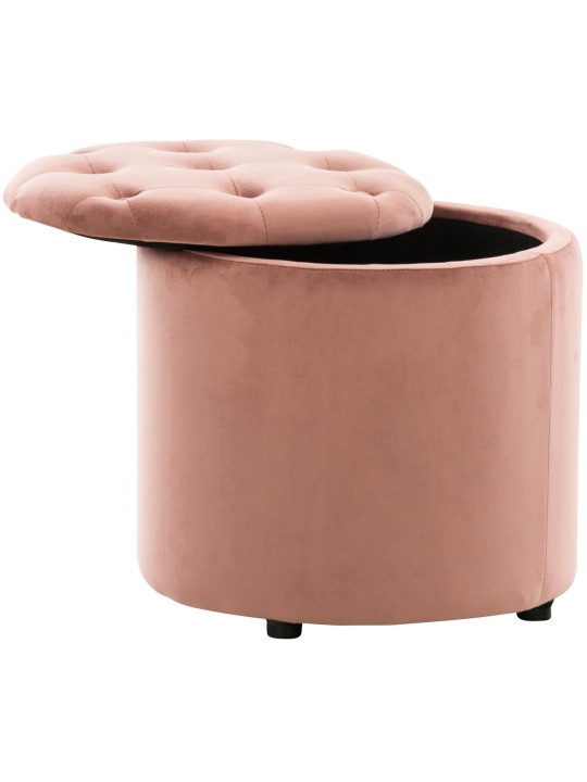 Taburet Pantin fløjl, pink