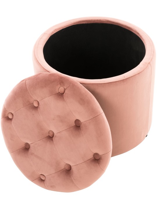 Taburet Pantin fløjl, pink