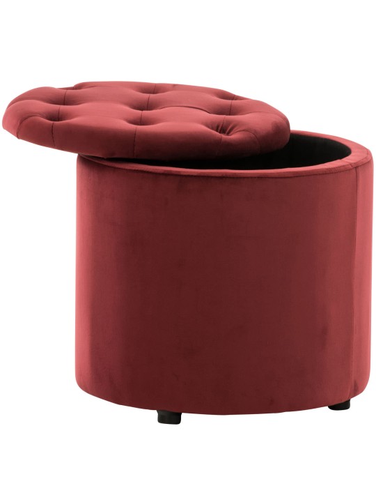 Taburet Pantin fløjl, rød