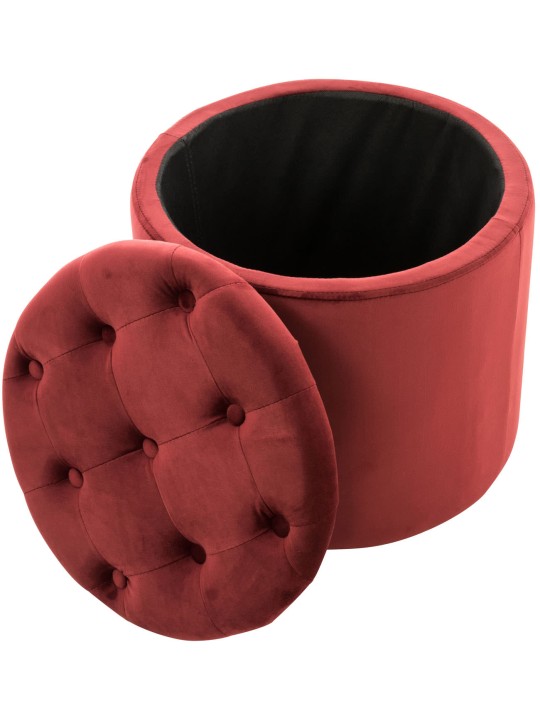 Taburet Pantin fløjl, rød