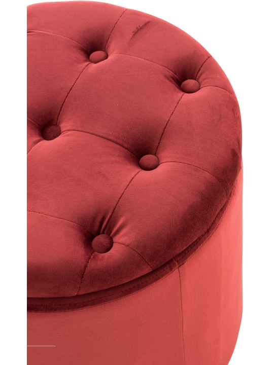 Taburet Pantin fløjl, rød