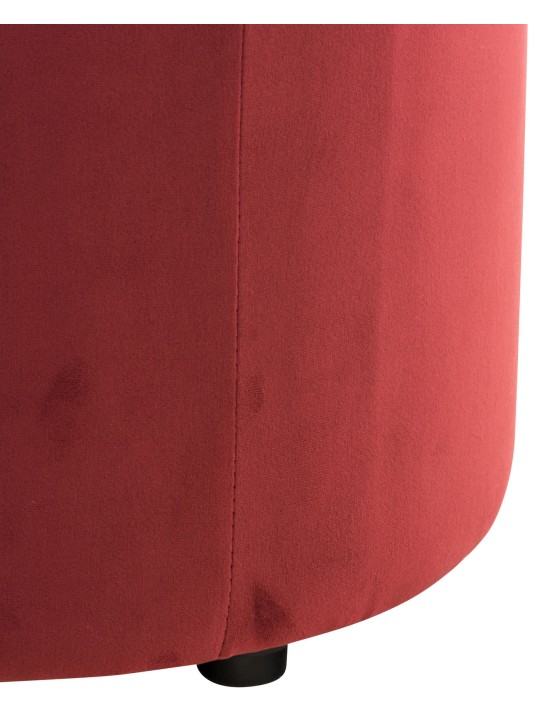 Taburet Pantin fløjl, rød