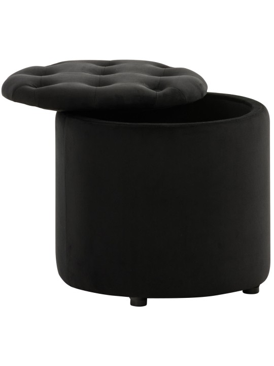 Taburet Pantin fløjl, sort