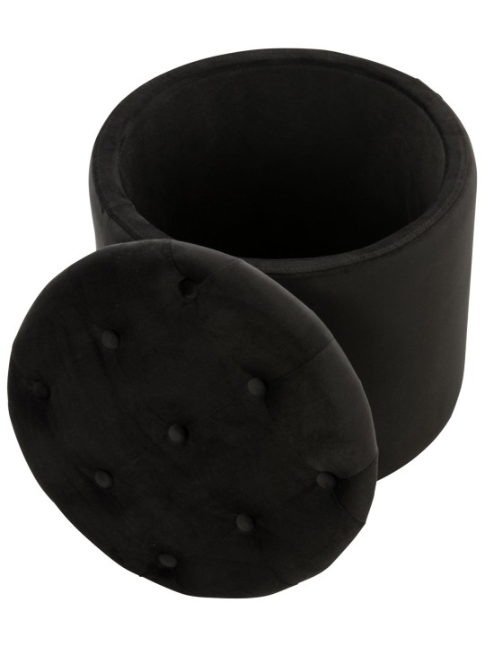 Taburet Pantin fløjl, sort