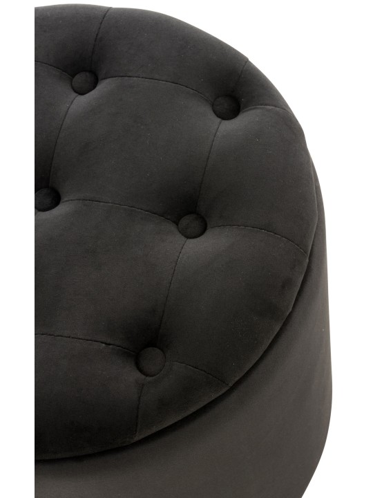 Taburet Pantin fløjl, sort