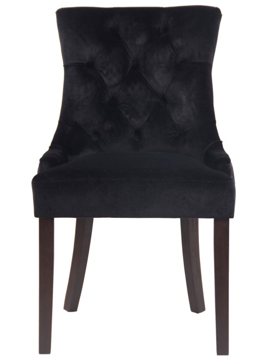 Spisestuestol Aberdeen fløjl antik, sort