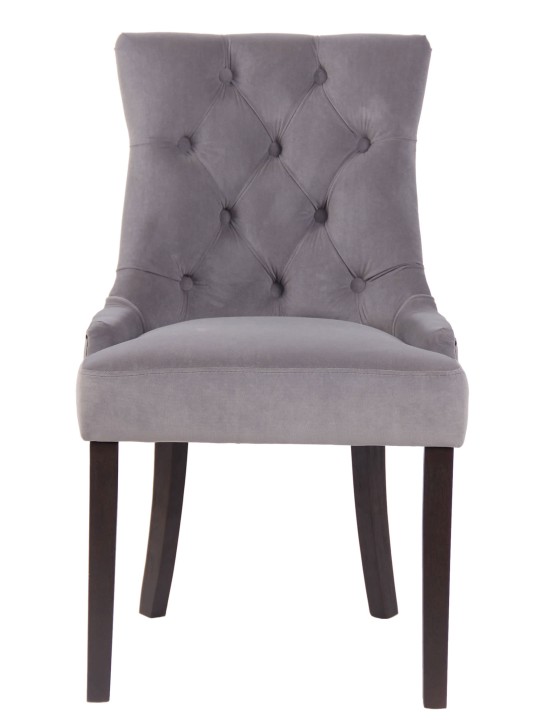 Spisestuestol Aberdeen fløjl antik, grå