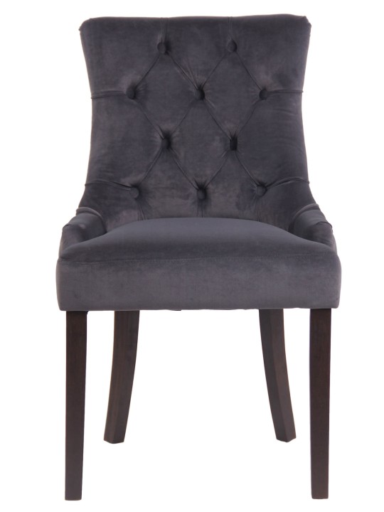 Spisestuestol Aberdeen fløjl antik, mørkegrå