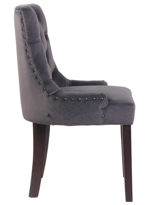 Spisestuestol Aberdeen fløjl antik, mørkegrå