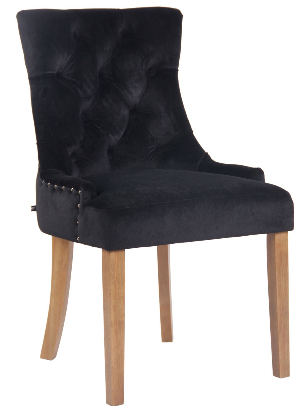 Spisestuestol Aberdeen fløjl antique-light, sort