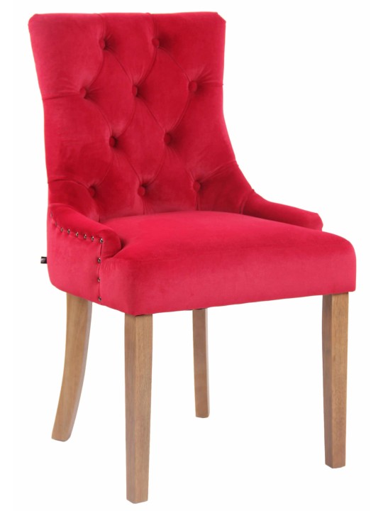 Spisestuestol Aberdeen fløjl antique-light, rød