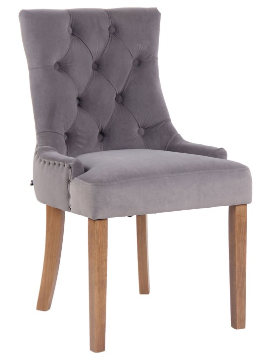 Spisestuestol Aberdeen fløjl antique-light, grå