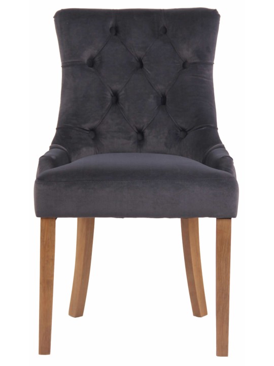 Spisestuestol Aberdeen fløjl antique-light, mørkegrå