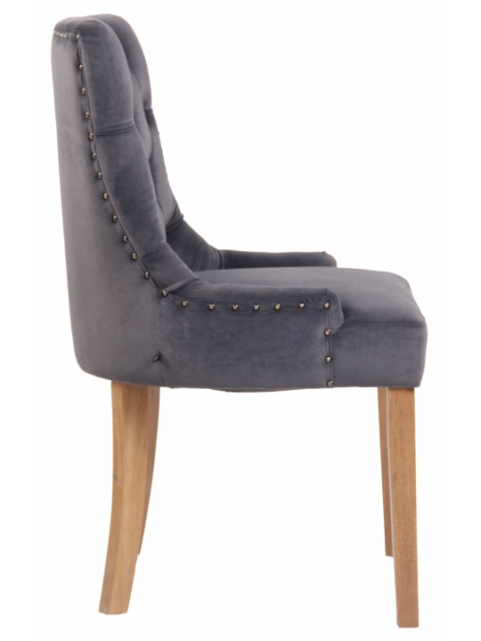 Spisestuestol Aberdeen fløjl antique-light, mørkegrå