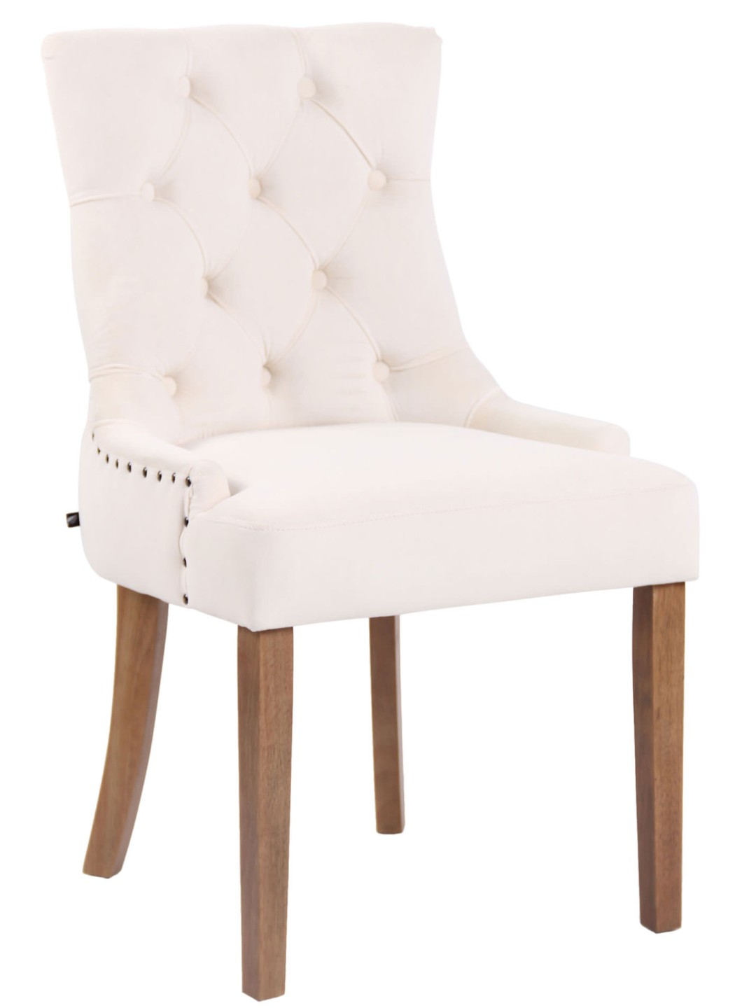 Spisestuestol Aberdeen fløjl antique-light, creme